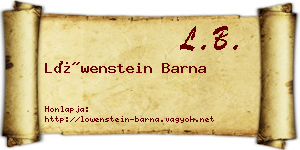Löwenstein Barna névjegykártya